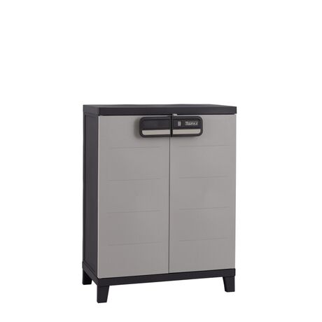 TOOMAX Ιταλίας MOB SMART Πλαστική Ντουλάπα 66x40x88cm 10kg με Ράφια και Πόδια  MAX Αντοχή 15kg Ανθρακί-Γκρι