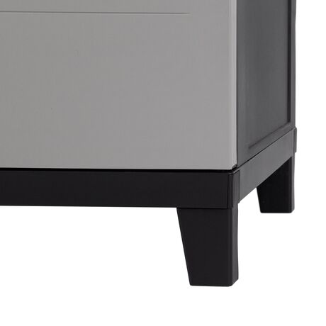 TOOMAX Ιταλίας MOB SMART Πλαστική Ντουλάπα 66x40x88cm 10kg με Ράφια και Πόδια  MAX Αντοχή 15kg Ανθρακί-Γκρι