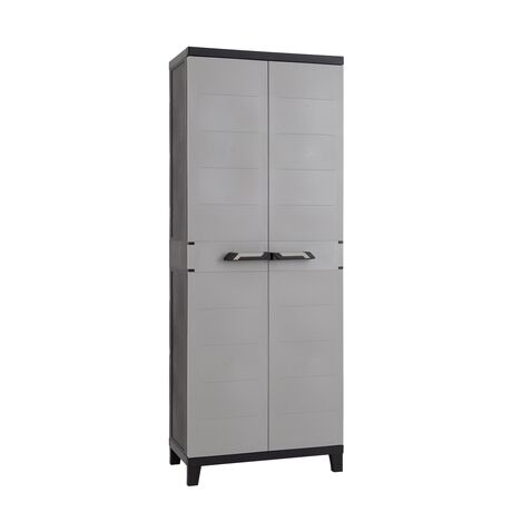 TOOMAX Ιταλίας PRIME Πλαστική Ντουλάπα 66x40x172cm 10.9kg με Χώρισμα-5 Χώρους και Πόδια MAX Αντοχή 15kg Ανθρακί -Γκρι