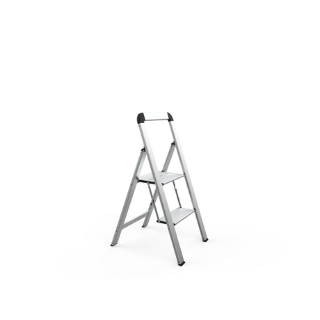 VESTA Σκαλοσκαμπό Αλουμινίου TIKO 39x52.6x86.6cm με 2 Σκαλιά MAX Αντοχή Βάρους 150kg Βάρος 3.2kg Ασημί