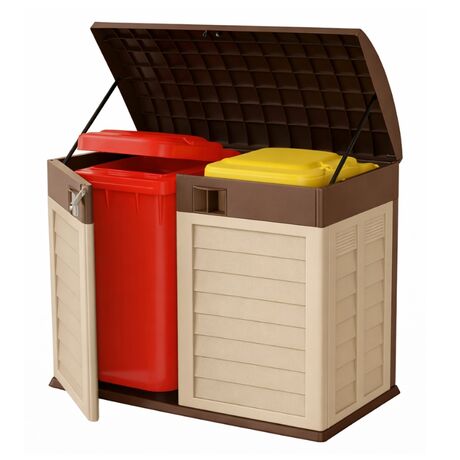 ARTPLAST Ιταλίας Αποθήκη Κήπου - Μπαούλο Βαρέως Τύπου Πλαστικό 1.04m² 146x87x119cm 42.8kg 1200 Lt GARDEN STORAGE Ivory Taupe