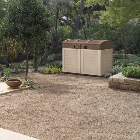 ARTPLAST Ιταλίας Αποθήκη Κήπου - Μπαούλο Βαρέως Τύπου Πλαστικό 1.04m² 146x87x119cm 42.8kg 1200 Lt GARDEN STORAGE Ivory Taupe
