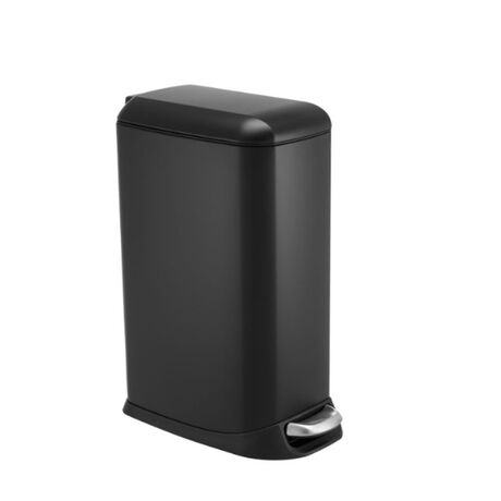 VESTA Κάδος Απορριμμάτων 12lt SOFT CLOSE 20.5x34.5x46cm με Πεντάλ και Εσωτερικό Κάδο 2.47kg Μαύρο Μatte