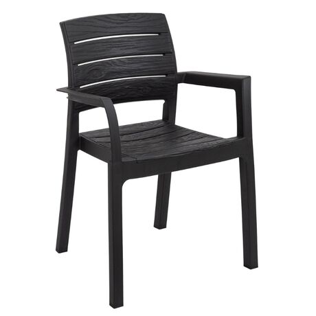 TOOMAX RECANATI Καρέκλα Κήπου Στοιβαζόμενη 58.5 Χ 52.5 Χ 82.5cm Βάρος 3.43kg Όψη Φυσικού Ξύλου Ανθρακί Ιταλίας