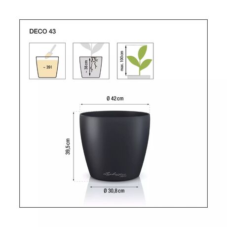 LECHUZA Cachepot Deco 43 Επιτραπέζια Γλάστρα Ø42x40cm Linden Γερμανίας