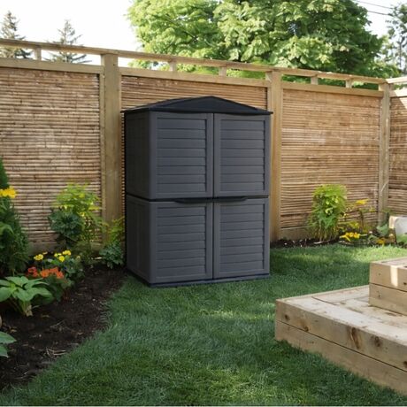 ARTPLAST Ιταλίας Αποθήκη Κήπου Βαρέως Τύπου Πλαστική 1.25m² 151x83x200cm 52kg 2000 Lt GARDEN SHED BASIC Γκρι - Ανθρακί