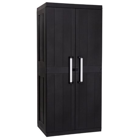 TOOMAX Ιταλίας GARAGE MEGA Πλαστική Ντουλάπα 89x54x190cm kg με 4 ράφια 5 Χώρους MAX Αντοχή 220kg BLACK Πιστοποίηση TUV/GS FASHION