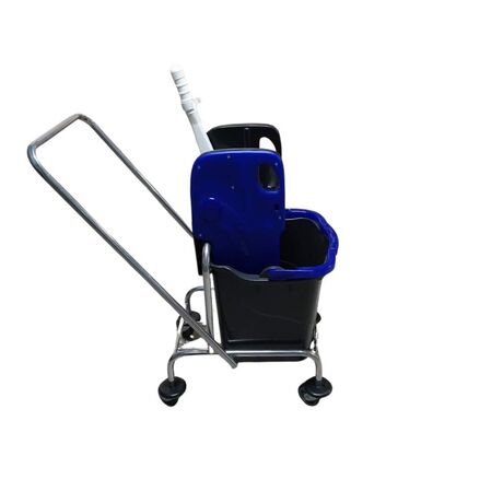 VESTA Καρότσι Σφουγγαρίσματος Επαγγελματικό 74x40x94cm με  Πρέσσα 25lt 7.3kg με Ρόδες Μπλε-Γκρι