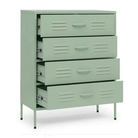 STEELEN COLOR Συρταριέρα 115x35x190cm Πάχους 0.8mm Εσωτερικού Χώρου με Πόδια Pastel Green