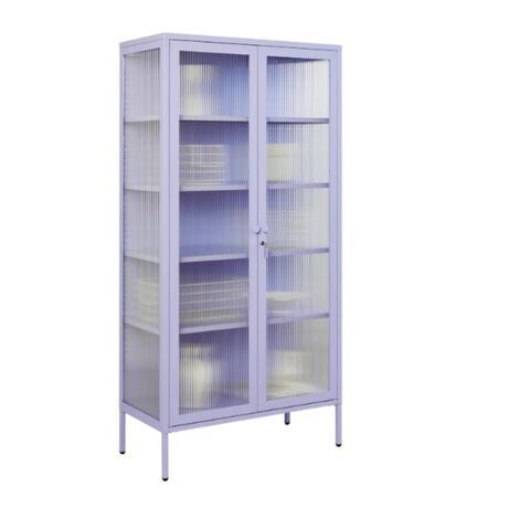 STEELEN COLOR Μεταλλική Ντουλάπα 90x55x190cm Πάχους 0.8mm Εσωτερικού Χώρου με Τζάμι και Πόδια Lilac