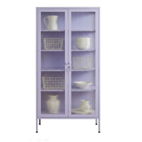 STEELEN COLOR Μεταλλική Ντουλάπα 90x55x190cm Πάχους 0.8mm Εσωτερικού Χώρου με Τζάμι και Πόδια Lilac