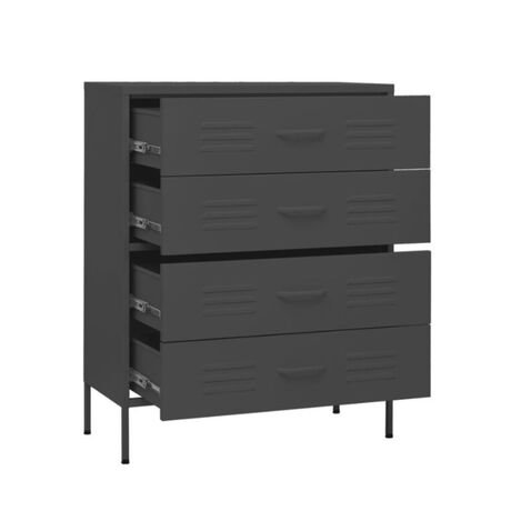 STEELEN COLOR Συρταριέρα 115x35x190cm Πάχους 0.8mm Εσωτερικού Χώρου με Πόδια Slate Grey