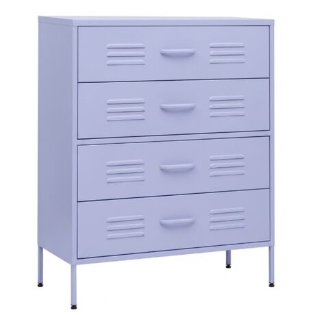 STEELEN COLOR Chest of Drawers 115x35x190cm, 0.8mm Thickness, Indoor Use, with Legs –Lilac