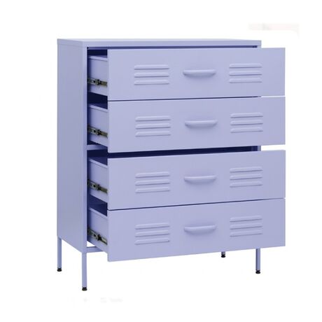 STEELEN COLOR Chest of Drawers 115x35x190cm, 0.8mm Thickness, Indoor Use, with Legs –Lilac