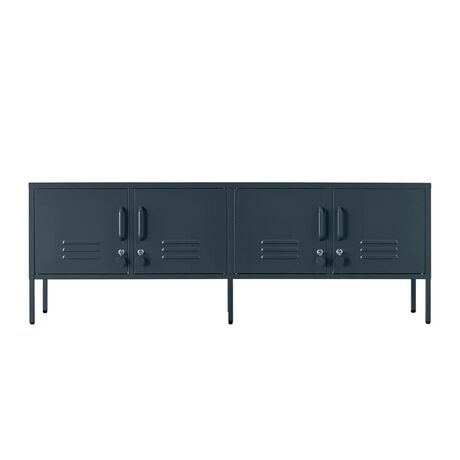 STEELEN COLOR Μεταλλικό Ντουλάπι -Έπιπλο Τηλεόρασης 160x45x55cm Πάχους 0.4mm Εσωτερικού Χώρου με Πόδια Slate Grey
