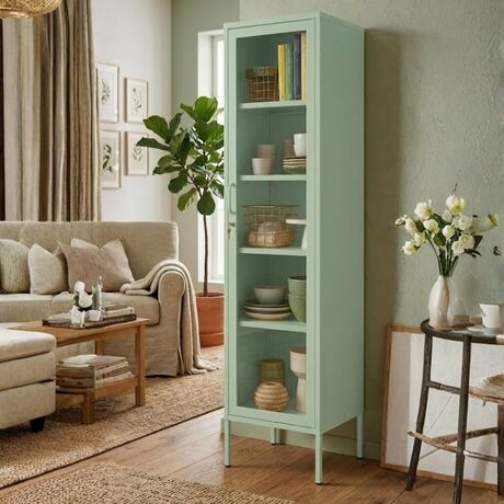 STEELEN COLOR Μεταλλική Ντουλάπα -Βιβλιοθήκη  50x35x190cm Πάχους 0.8mm Εσωτερικού Χώρου με Πόδια  Pastel Green