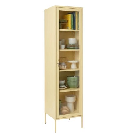 STEELEN COLOR Μεταλλική Ντουλάπα -Βιβλιοθήκη 50x35x190cm Πάχους 0.8mm Εσωτερικού Χώρου με Πόδια  Butter Yellow