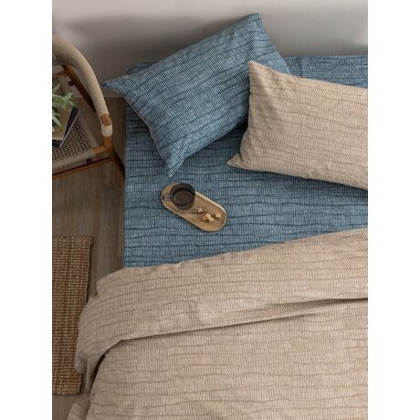 Palamaiki Σετ Υπέρδιπλα Σεντόνια Fashion Life 240x265 FL6301 Με Λάστιχο Μπλε