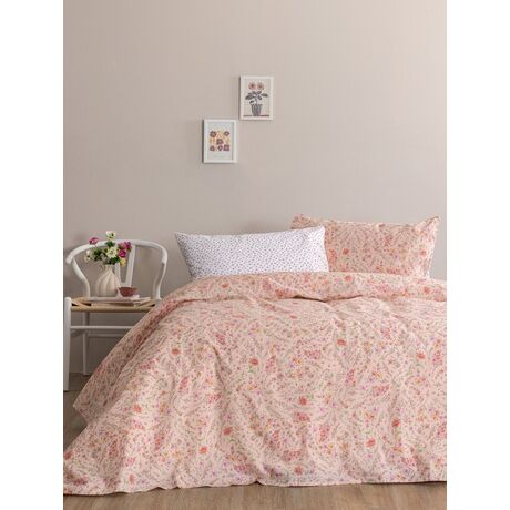 Palamaiki Σετ Υπέρδιπλα Σεντόνια Fashion Life 240x265 FL6303 Χωρίς Λάστιχο Ροζ