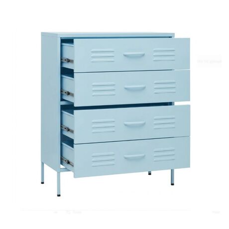 STEELEN COLOR Συρταριέρα 115x35x190cm Πάχους 0.8mm Εσωτερικού Χώρου με Πόδια Baby Blue