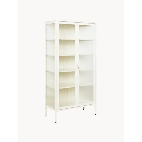 STEELEN COLOR Μεταλλική Ντουλάπα 90x55x190cm Πάχους 0.8mm Εσωτερικού Χώρου με Τζάμι και Πόδια White