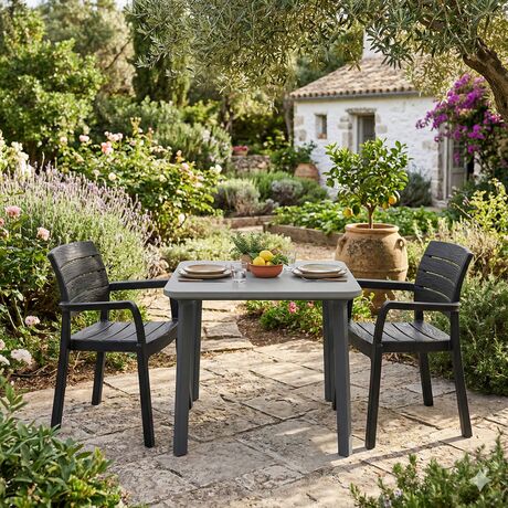 TOOMAX Σετ Τραπέζι ITALIA + 2 Καρέκλες RECANATI Ανθρακί
