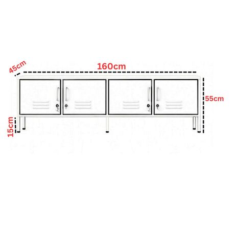 STEELEN COLOR Μεταλλικό Ντουλάπι -Έπιπλο Τηλεόρασης 160x45x55cm Πάχους 0.4mm Εσωτερικού Χώρου με Πόδια Lilac