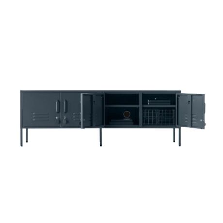 STEELEN COLOR Μεταλλικό Ντουλάπι -Έπιπλο Τηλεόρασης 160x45x55cm Πάχους 0.4mm Εσωτερικού Χώρου με Πόδια Slate Grey