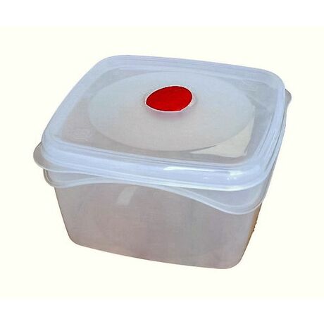 BAMA Ιταλίας Φαγητοδοχείο Τάπερ Τετράγωνο 1lt με Βαλβίδα