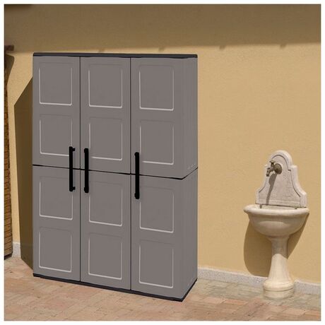 ARTPLAST Ιταλίας Πλαστική Ντουλάπα 23kg 102x37x163cm STRONG 3φυλλη 5 Χώρων (Μεταλλικοί Μεντεσέδες) FREELINE