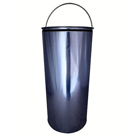 VESTA Κάδος απορριμμάτων 22lt INOX Μatte Ø36x64cm Βαρέως Τύπου Επαγγελματικός 5kg με Δεύτερο Γαλβανιζέ Κάδο Ø27x43cm PUSH Καπάκι με Πεντάλ