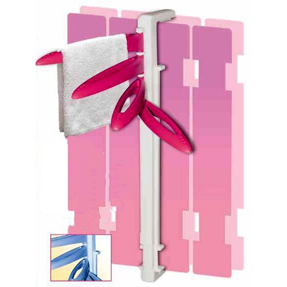 Απλώστρα Ρούχων Καλοριφέρ 52x13cm Πλαστική Λευκό-Φούξια BAMA SPA Κάθετη Ρυθμιζόμενη