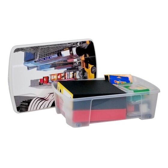 ARTPLAST Ιταλίας Κουτί Αποθήκευσης 56x39x18cm Πλαστικό 35lt Διάφανο Decor New York