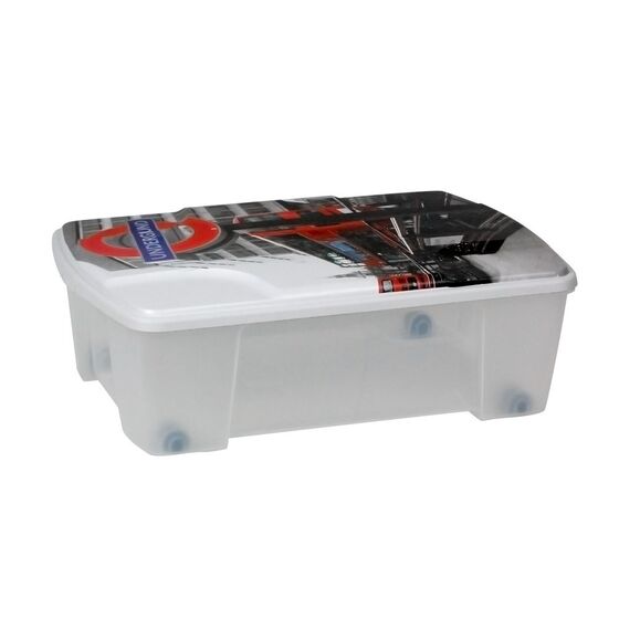 ARTPLAST Ιταλίας Κουτί Αποθήκευσης 56x39x18cm Πλαστικό 35lt Διάφανο Decor London