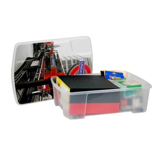 ARTPLAST Ιταλίας Κουτί Αποθήκευσης 56x39x18cm Πλαστικό 35lt Διάφανο Decor London