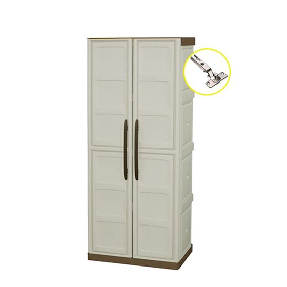 ARTPLAST Ιταλίας Πλαστική Ντουλάπα 17kg 70x39x165cm MASSIF 2φυλλη 5 χώρων (Μεταλλικοί Μεντεσέδες) Μπεζ-Καφέ STEEL