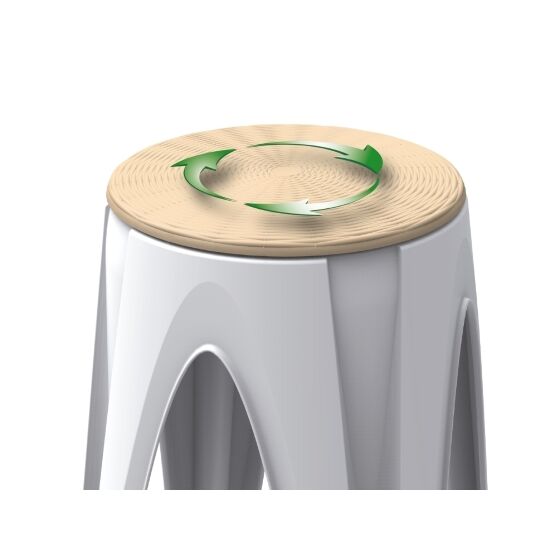 Πλαστικό Σκαμπό 35x35x45.5cm με Περιστρεφόμενη Θέση Λευκό BAMA Ιταλίας