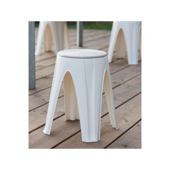 Πλαστικό Σκαμπό 35x35x45.5cm με Περιστρεφόμενη Θέση Λευκό BAMA Ιταλίας