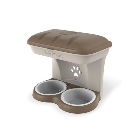 Ταΐστρα-Ποτίστρα Σκύλων 2σε1 48x27x42cm Μπεζ-Καφέ BAMA Ιταλίας