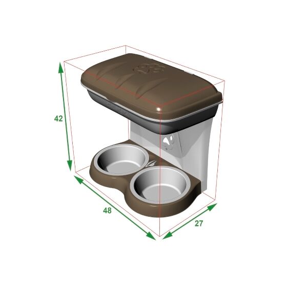 Ταΐστρα-Ποτίστρα Σκύλων 2σε1 48x27x42cm Μπεζ-Καφέ BAMA Ιταλίας