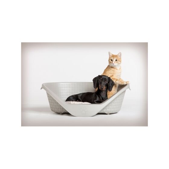 Κρεβάτι Σκύλου-Γάτας 90x66x30cm RATTAN με Σύστημα Αερισμού Γκρι BAMA Ιταλίας