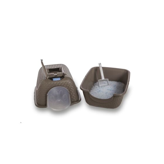 Τουαλέτα Γάτας Κλειστή 41.8x50.5x39.6cm RATTAN με Φίλτρο Ενεργού Άνθρακα Καφέ BAMA Ιταλίας