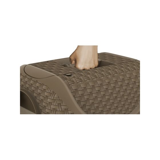 Τουαλέτα Γάτας Κλειστή 41.8x50.5x39.6cm RATTAN με Φίλτρο Ενεργού Άνθρακα Λευκό BAMA Ιταλίας