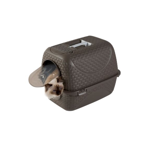Τουαλέτα Γάτας Κλειστή 41.8x50.5x39.6cm RATTAN με Φίλτρο Ενεργού Άνθρακα Καφέ BAMA Ιταλίας