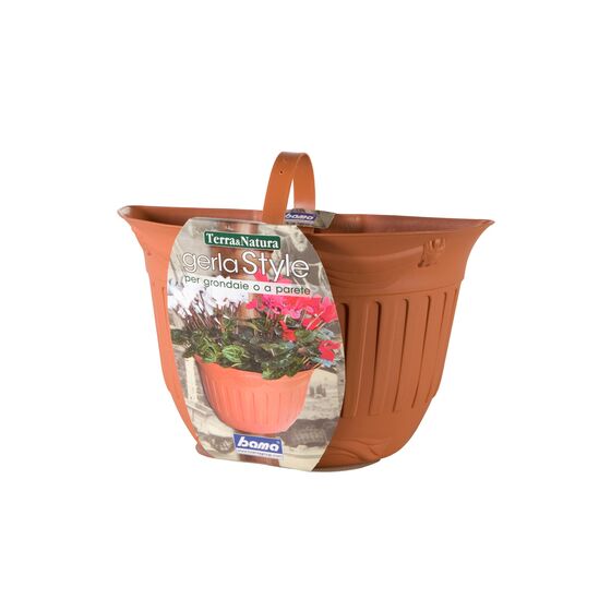 Γλάστρα Ημικυκλική Τοίχου Ø26x14x16 Τερακότα Σετ 2 Τεμαχίων