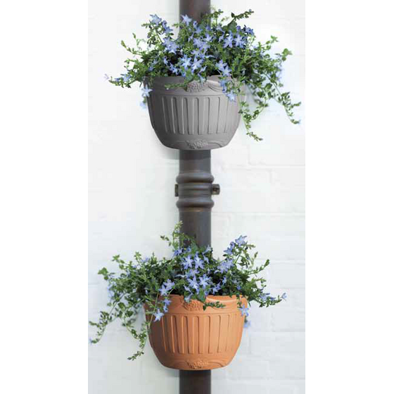 Γλάστρα Ημικυκλική Τοίχου Ø26x14x16 Τερακότα Σετ 2 Τεμαχίων