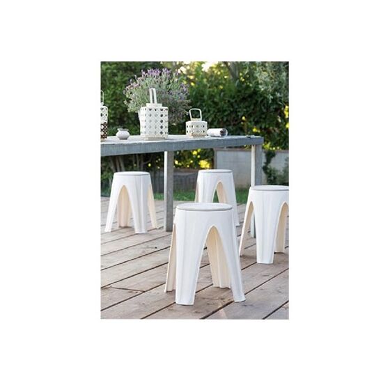 Πλαστικό Σκαμπό 35x35x45.5cm με Περιστρεφόμενη Θέση Λευκό BAMA Ιταλίας