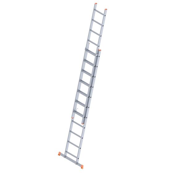 Σκάλα Αλουμινίου 2x11 Σκαλιά Αναπτυσσόμενη 5.17m  Διπλή-Σχήμα ''Λ'' με Βάση Στηρίγματος 12.5kg Αντοχή 150kg