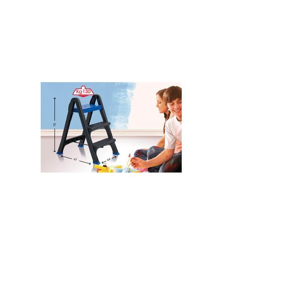 BAMA Ιταλίας Σκαλοσκαμπό Πλαστικό 47x68x78cm 2+1 Σκαλιά Ανθρακί-Μπλε