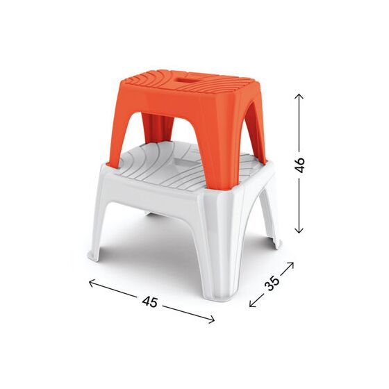 Σκαμπό Πλαστικό 45x35x25cm STEP2 Λευκό BAMA